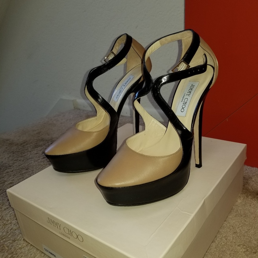 Jimmy Choo Leather Strap Heel